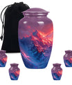 MOUNTAINS Urn in Purple Meadow theme,