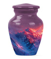 MOUNTAINS Urn in Purple Meadow theme,