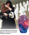 MOUNTAINS Urn in Purple Meadow theme,