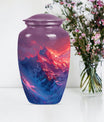 MOUNTAINS Urn in Purple Meadow theme,