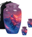 MOUNTAINS Urn in Purple Meadow theme,