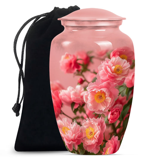 flower urn made from aluminium, classic design.