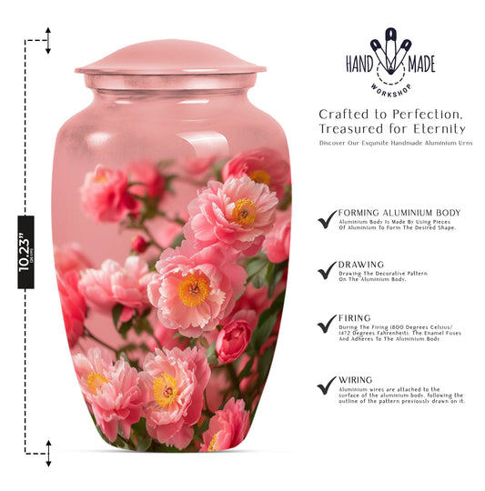 flower urn made from aluminium, classic design.