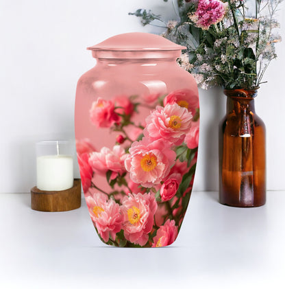 flower urn made from aluminium, classic design.