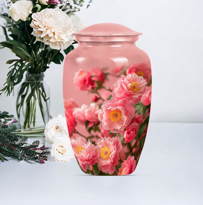 flower urn made from aluminium, classic design.