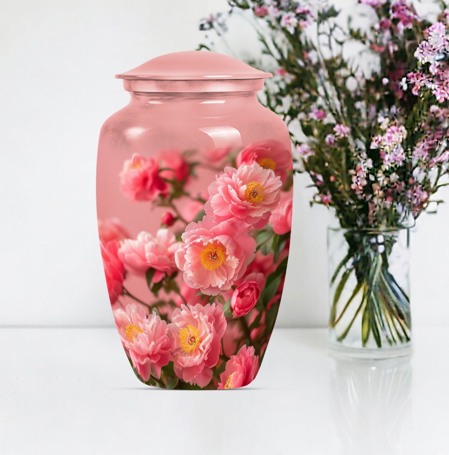 flower urn made from aluminium, classic design.