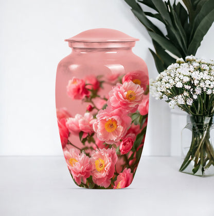 flower urn made from aluminium, classic design.