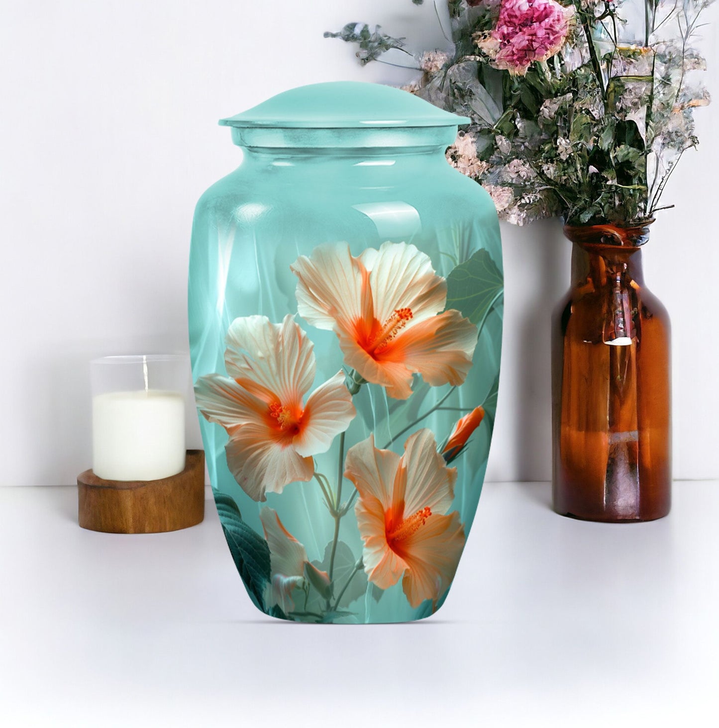  Purple Meadow theme flower urn,
