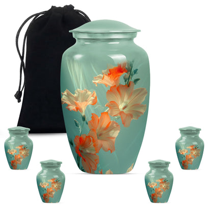 Purple Meadow themed classic Flower Urn.