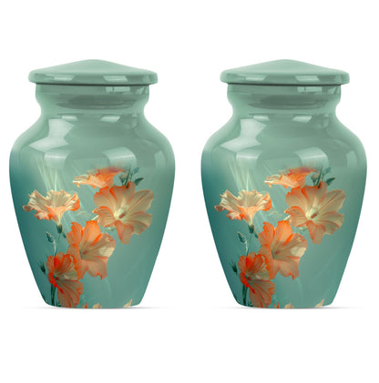 Purple Meadow themed classic Flower Urn.