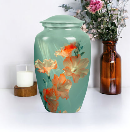 Purple Meadow themed classic Flower Urn.
