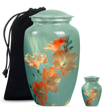 Purple Meadow themed classic Flower Urn.
