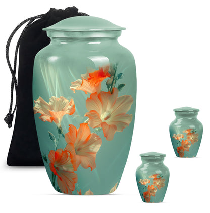 Purple Meadow themed classic Flower Urn.