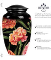 10-inch Classic flower urn in Purple Meadow design,