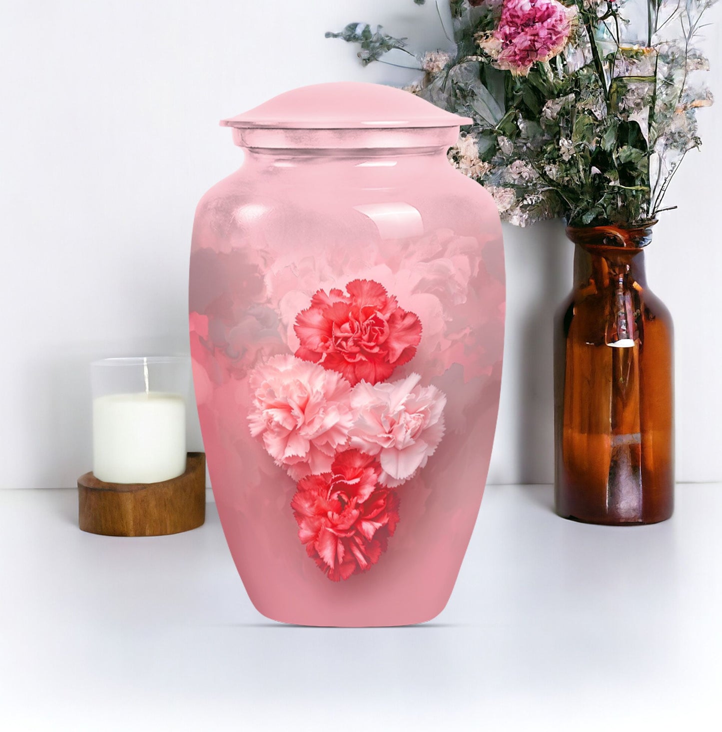 10-inch flower urn, cremation urn for dad
