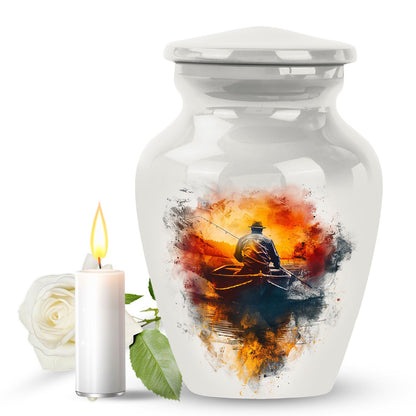 White Personalized Fish Cremation Urn for Pet Ashes - 10-inch, 200 cu in - Yatskia