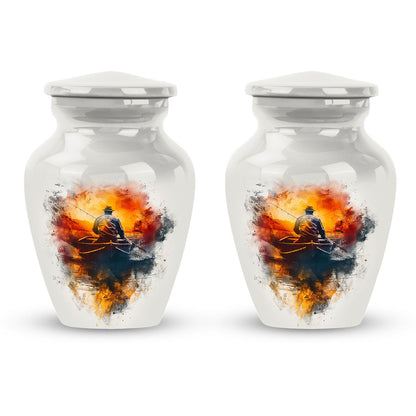 White Personalized Fish Cremation Urn for Pet Ashes - 10-inch, 200 cu in - Yatskia