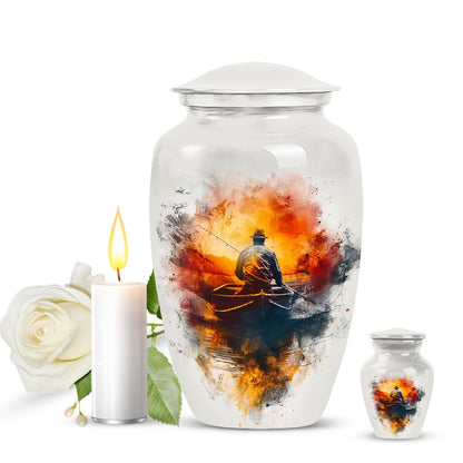 White Personalized Fish Cremation Urn for Pet Ashes - 10-inch, 200 cu in - Yatskia