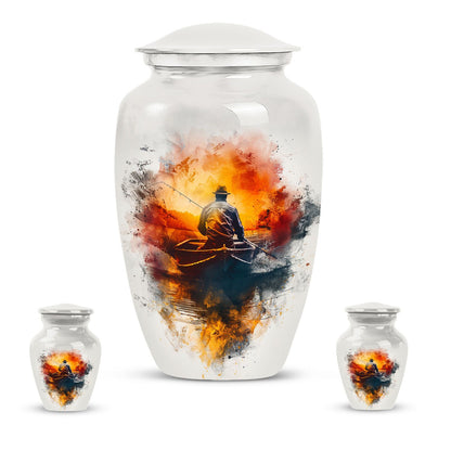 White Personalized Fish Cremation Urn for Pet Ashes - 10-inch, 200 cu in - Yatskia