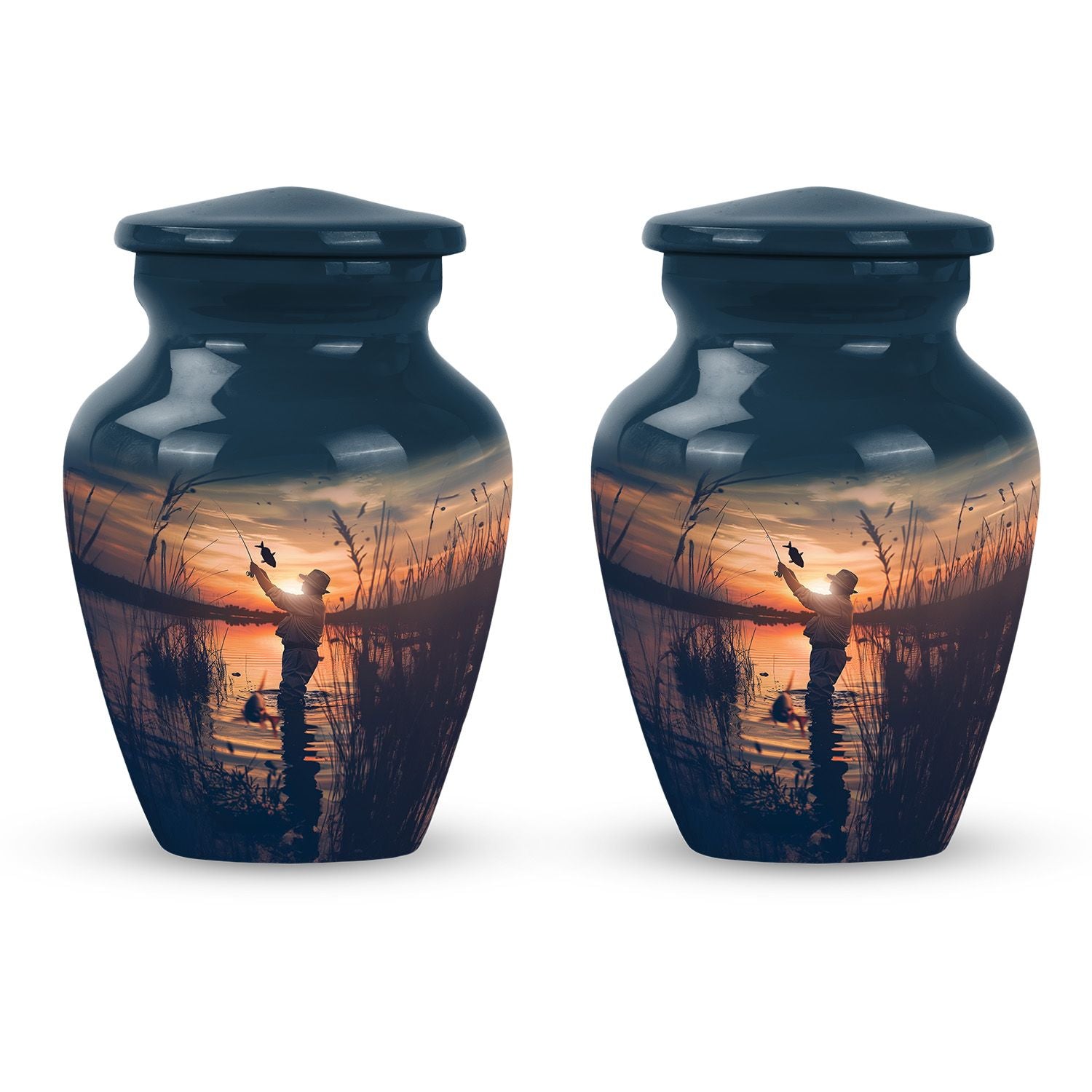 Father Fishing Funeral Urns - Urns For Human Ashes Dad
