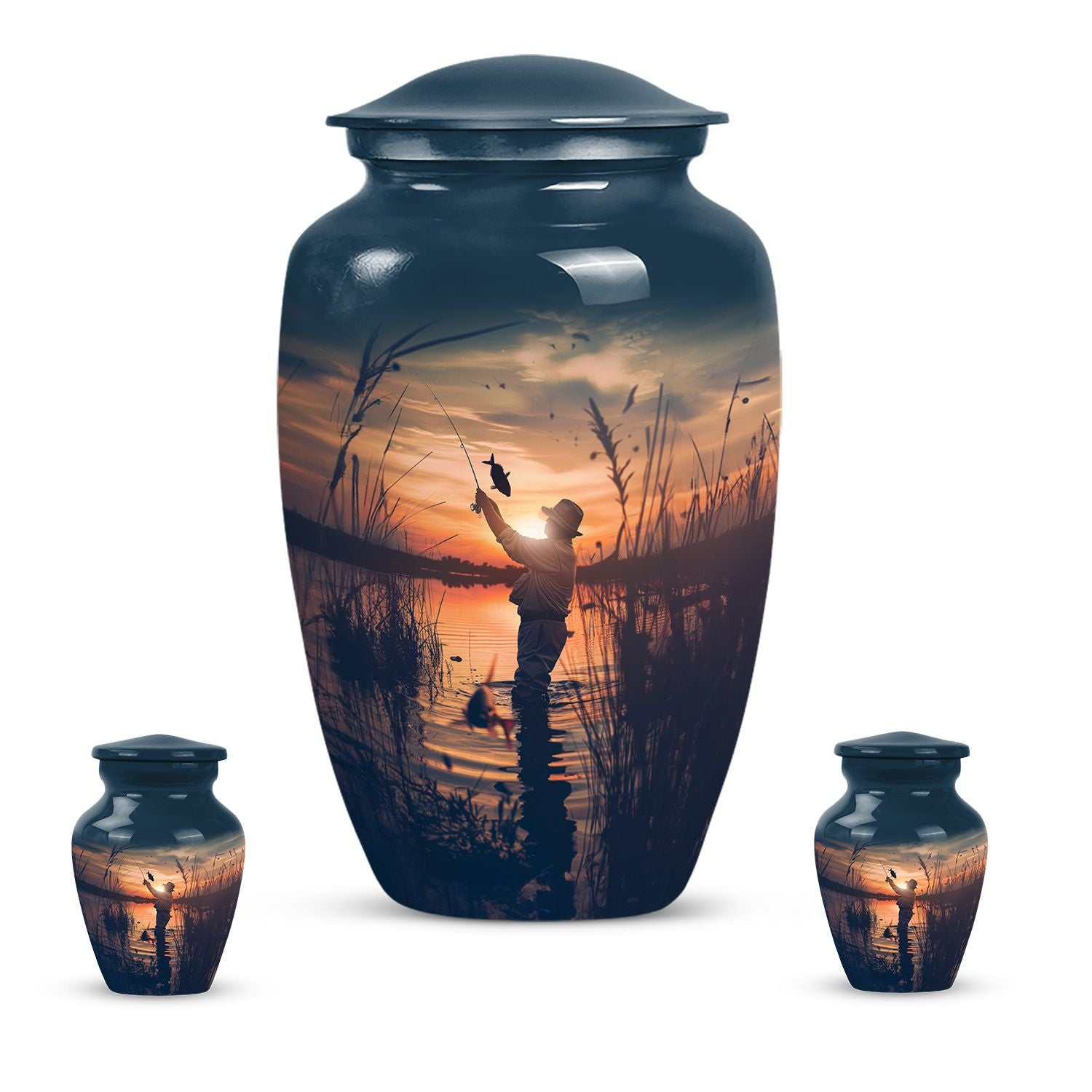Father Fishing Funeral Urns - Urns For Human Ashes Dad