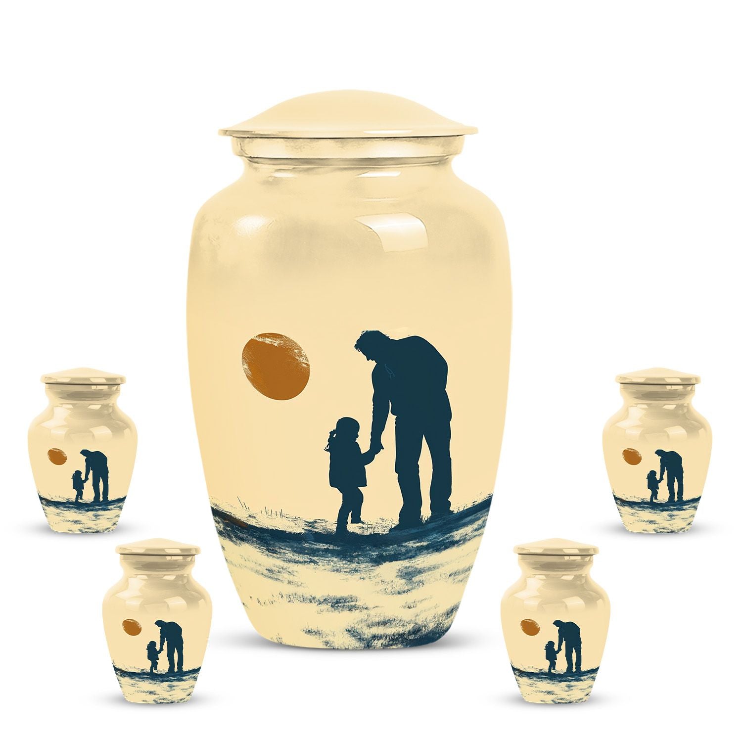 Father and Daughter Cremation Urns - Decorative Urn For Human Ashes