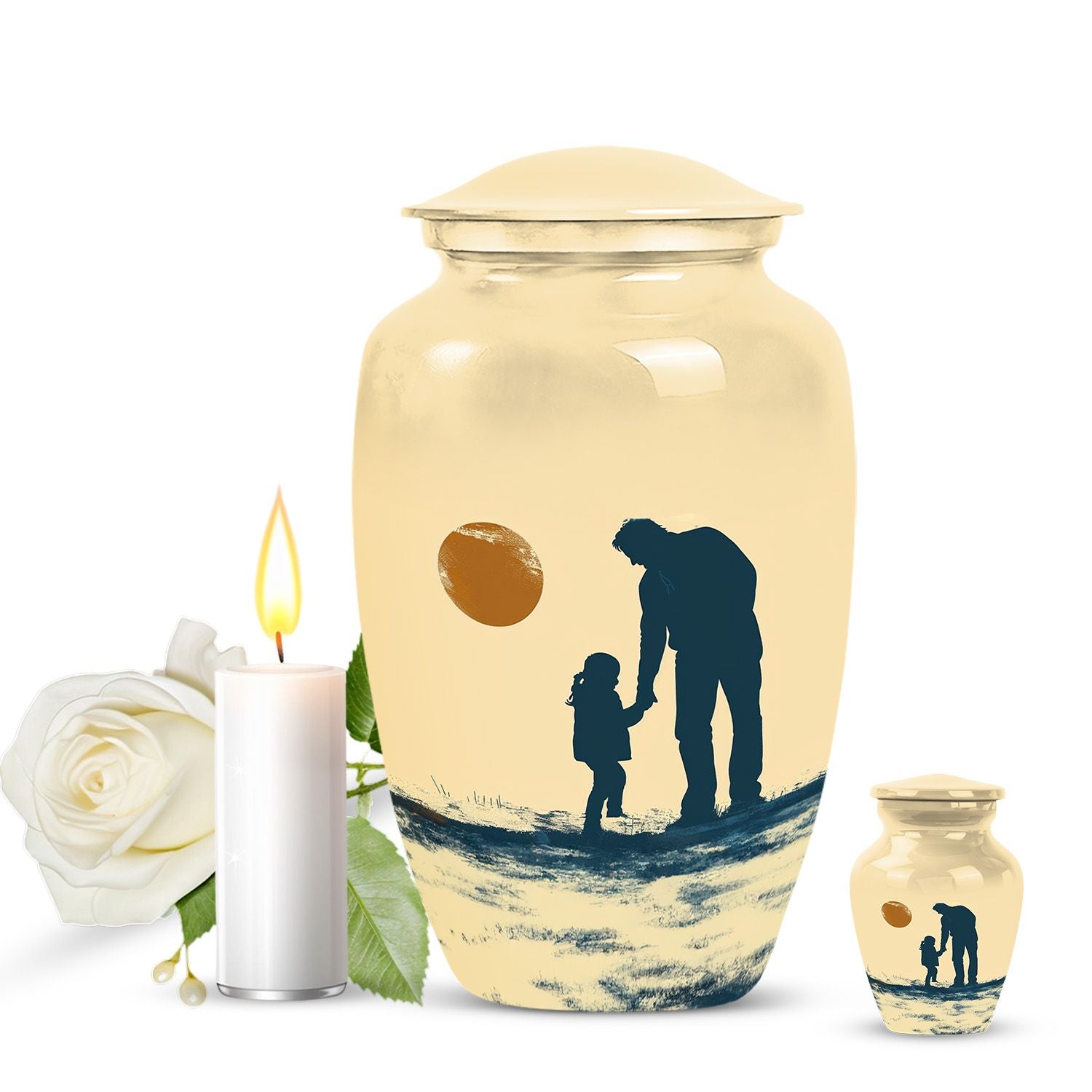 Father and Daughter Cremation Urns - Decorative Urn For Human Ashes
