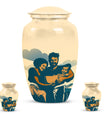10-inch father son fishing urn, purple meadow theme, 