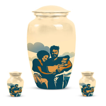 10 inch large Urn with 2 Keepsake 3 Inch Urns
