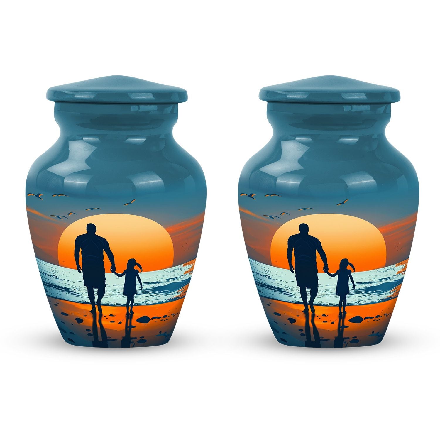 Memorial Father Daughter Urn For Burial Ashes - Cremation Urns Large