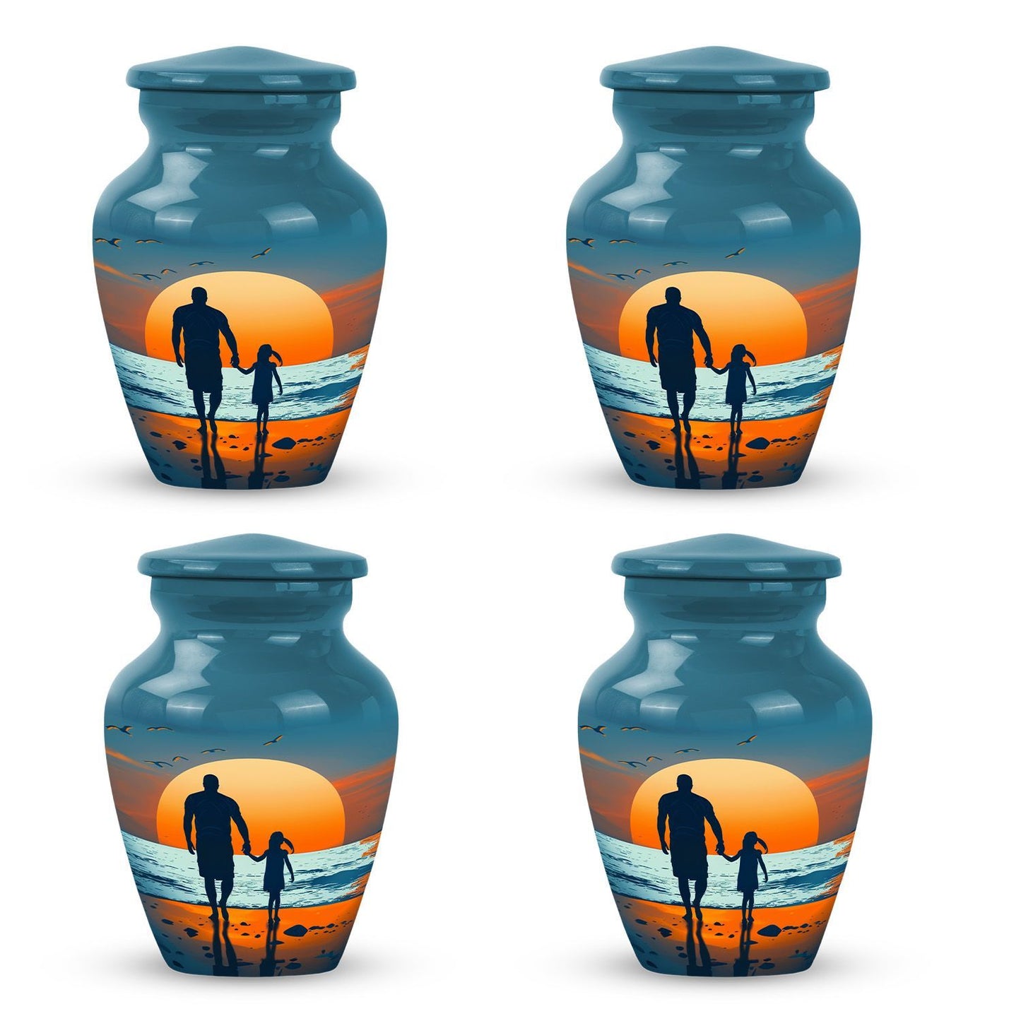 Father and son fishing themed urn for men