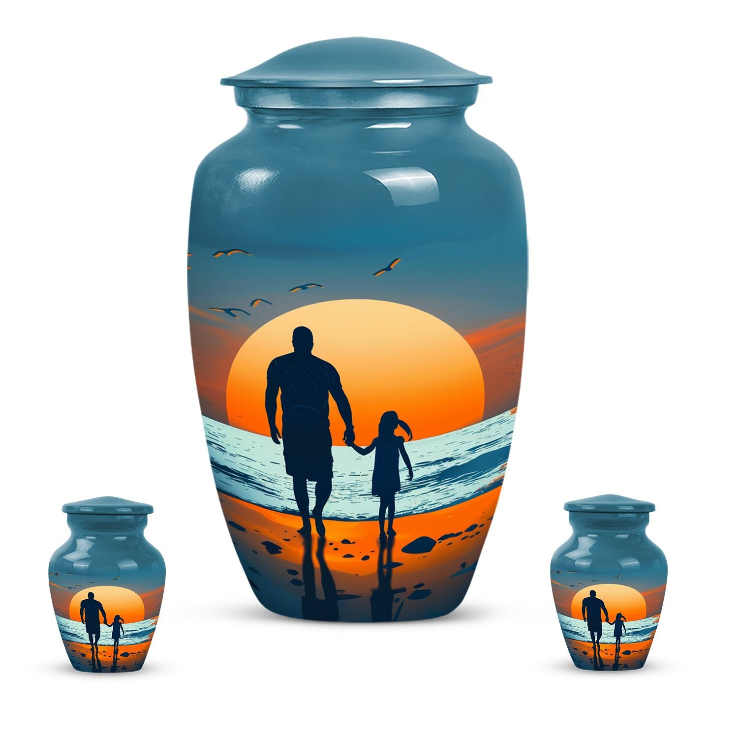 Memorial Father Daughter Urn For Burial Ashes - Cremation Urns Large