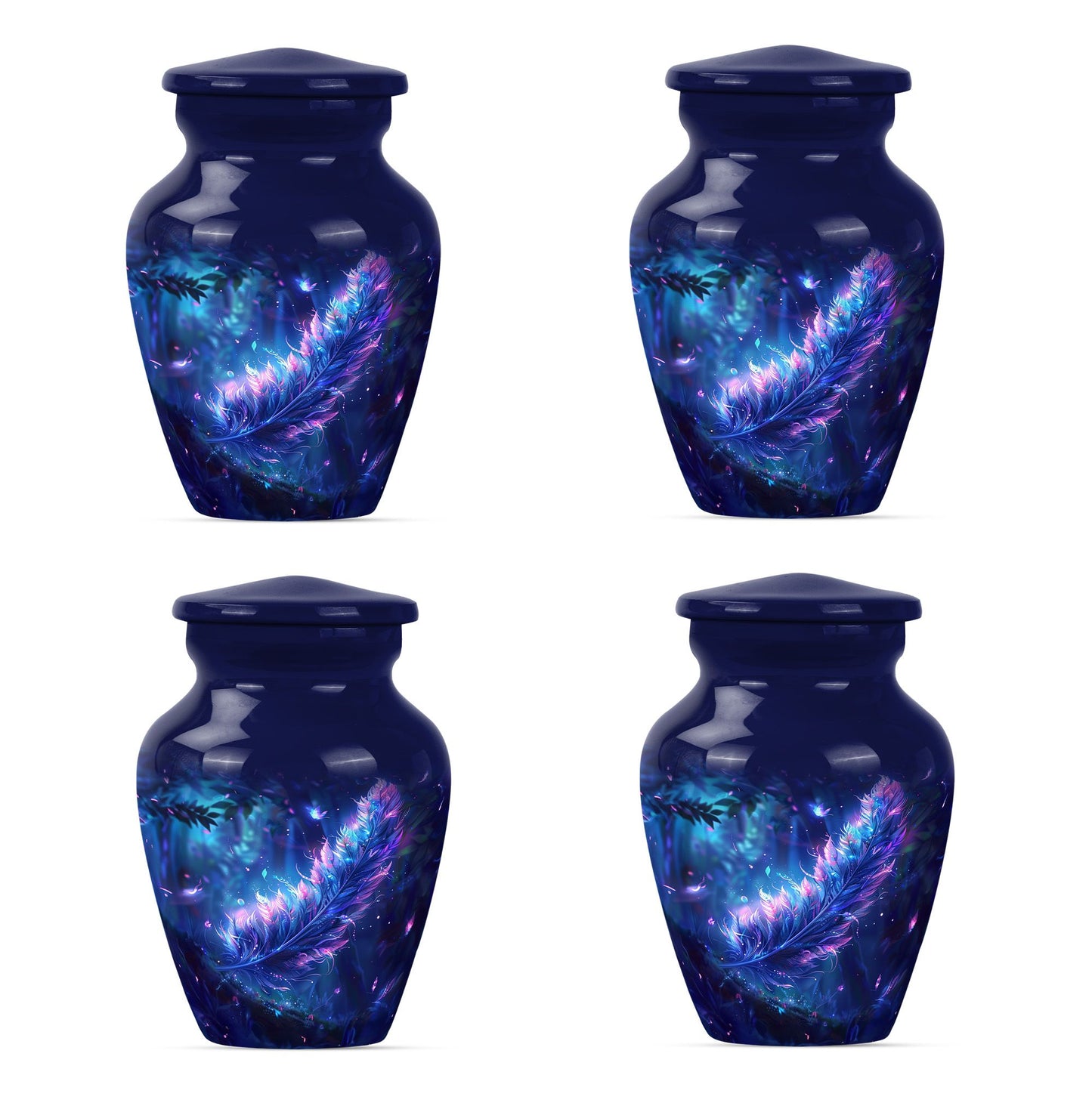 Personalized Feather Memorial Urn for Women - 10-inch, 200 cu in - Yatskia