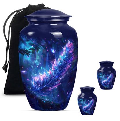 Personalized Feather Memorial Urn for Women - 10-inch, 200 cu in - Yatskia
