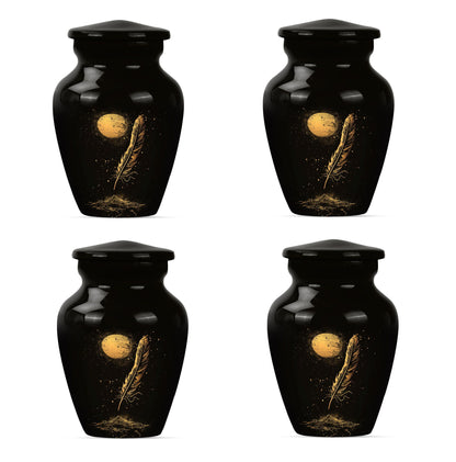 Black Personalized Galaxy Cremation Urn for Human Ashes - 10-inch, 200 cu in - Yatskia