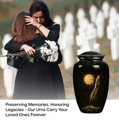 Purple Meadow styled large classic feather Urn.