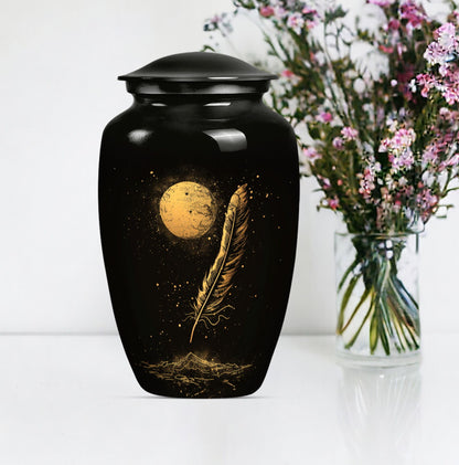 Purple Meadow styled large classic feather Urn.
