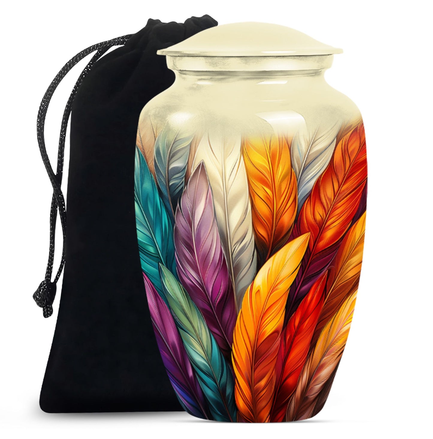  Purple Meadow Feather Funeral urn