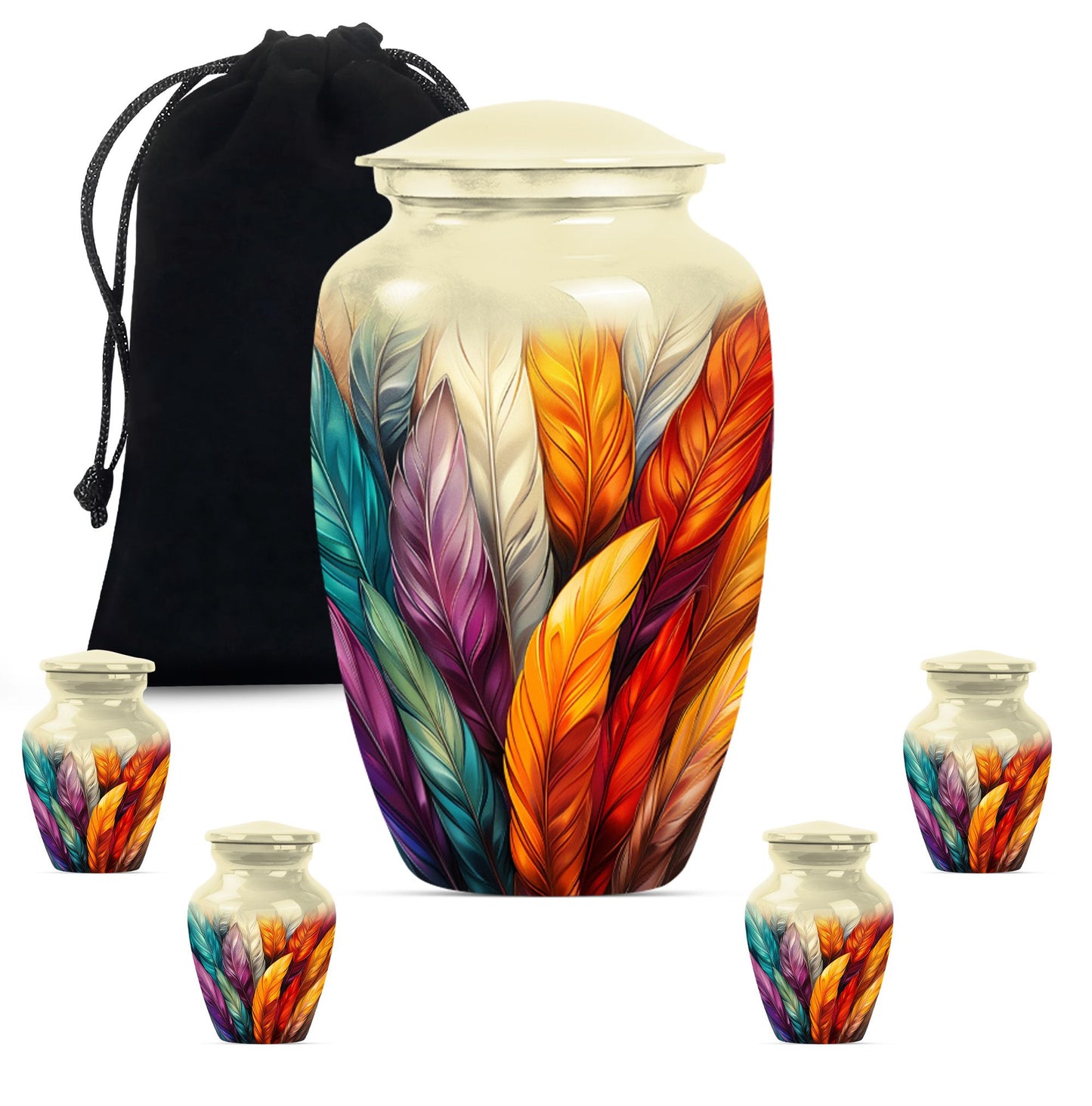  Purple Meadow Feather Funeral urn