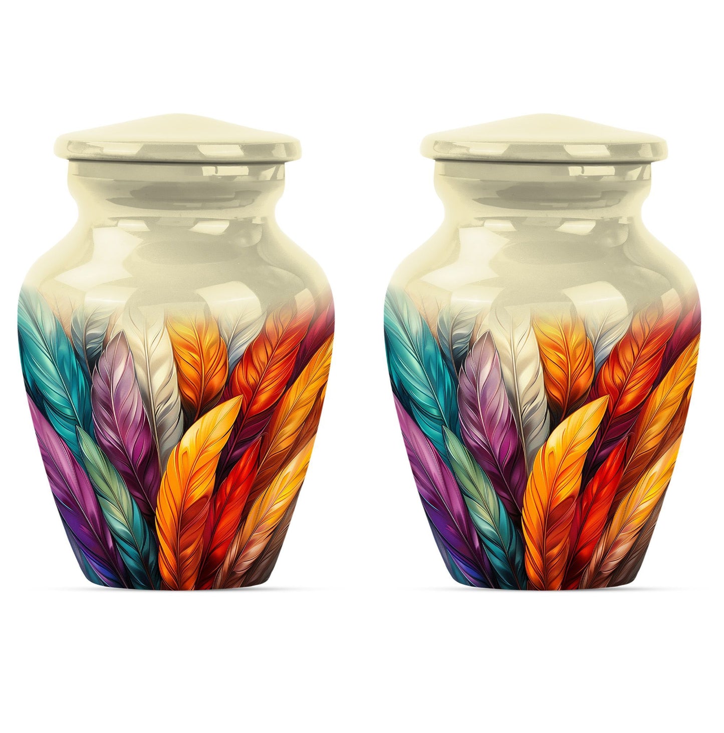  Purple Meadow Feather Funeral urn