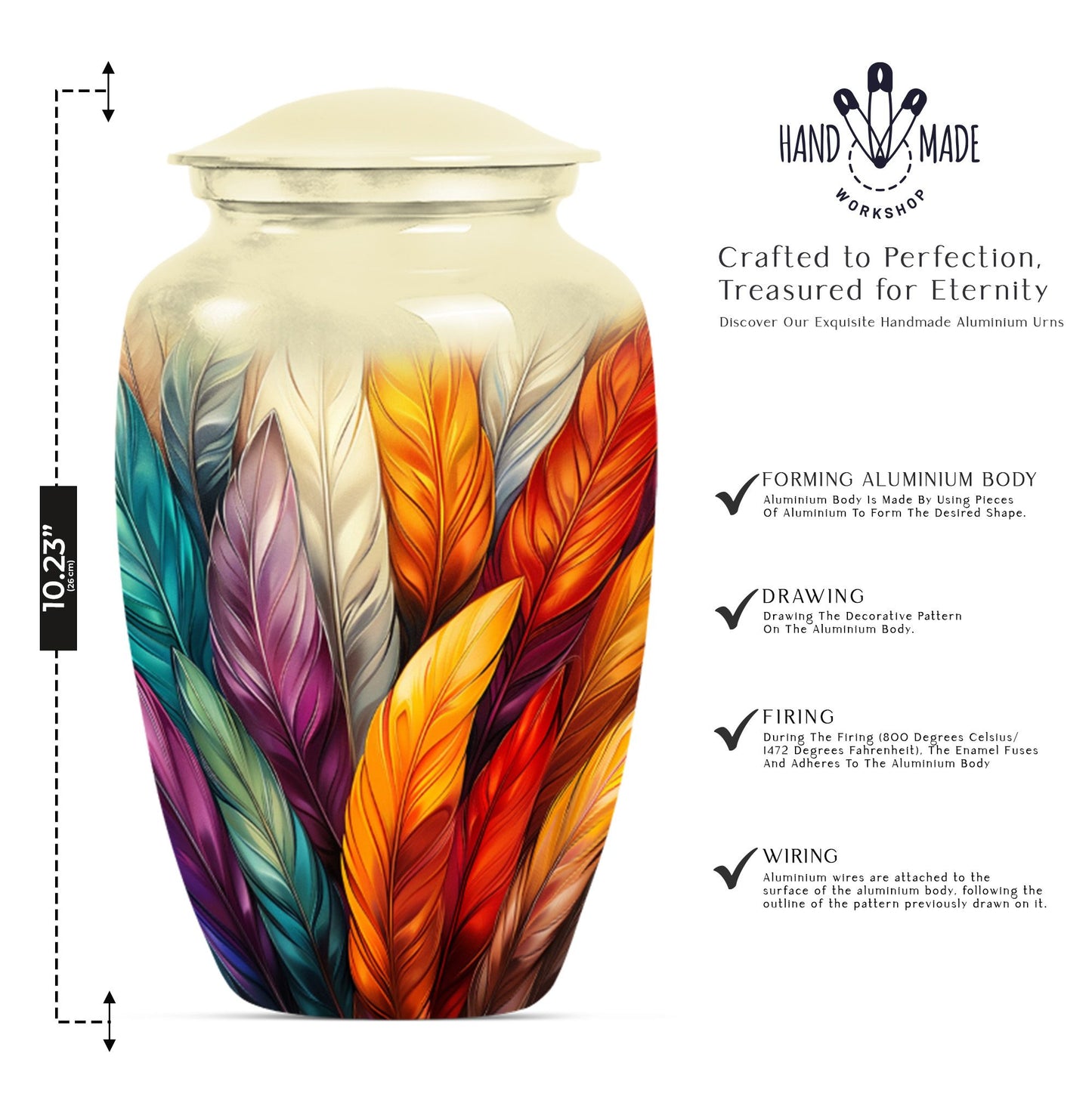  Purple Meadow Feather Funeral urn