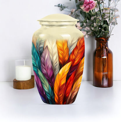  Purple Meadow Feather Funeral urn