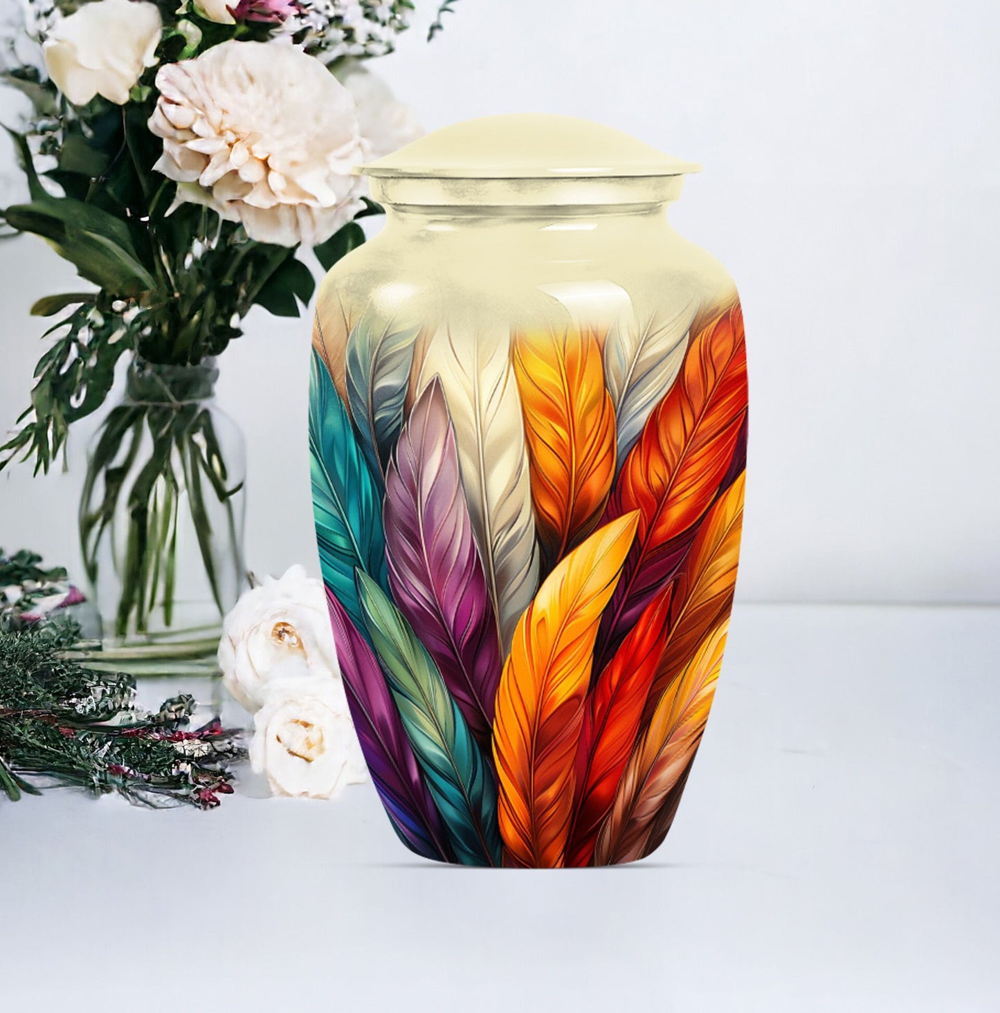  Purple Meadow Feather Funeral urn