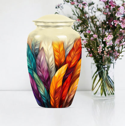  Purple Meadow Feather Funeral urn