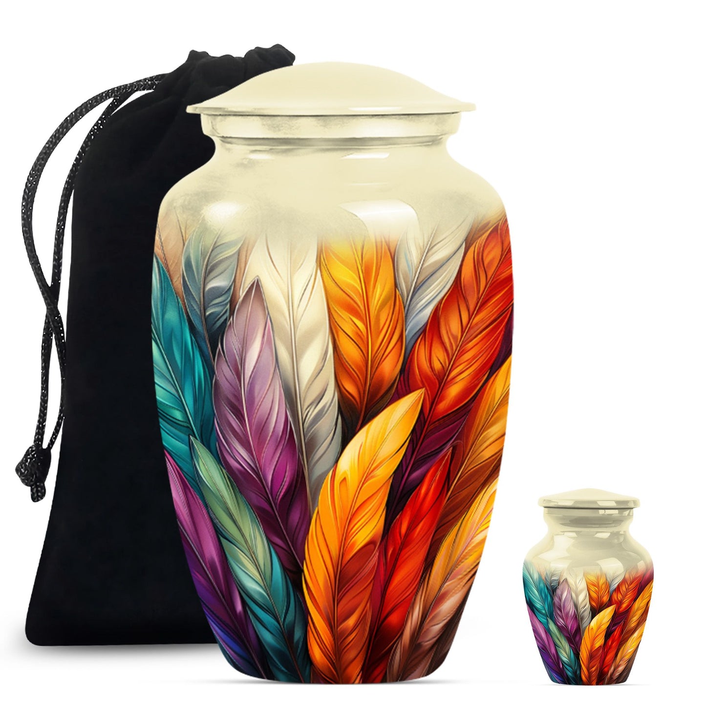  Purple Meadow Feather Funeral urn
