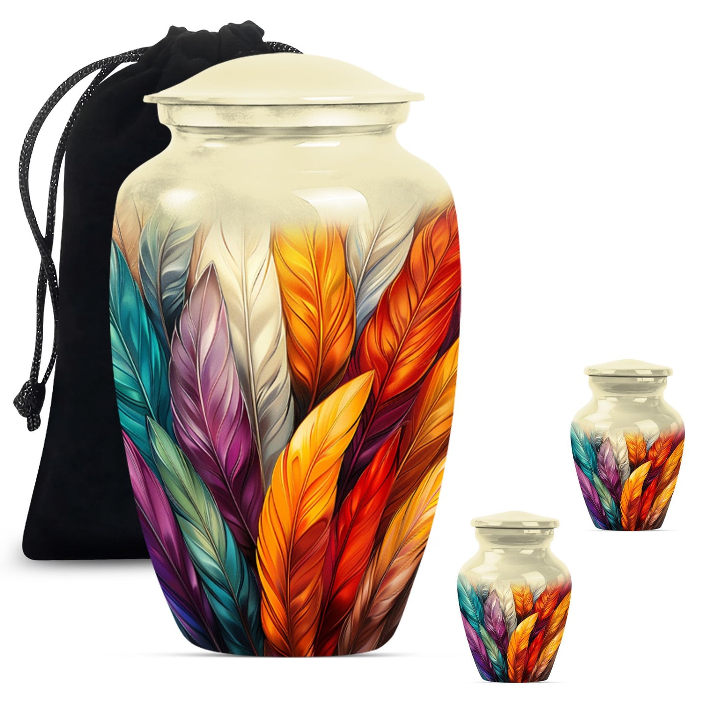  Purple Meadow Feather Funeral urn