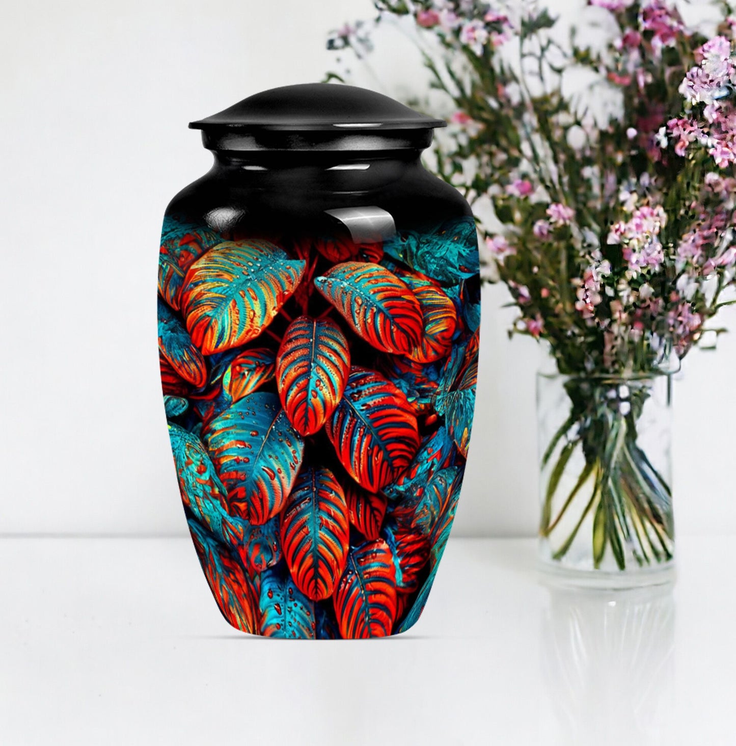 feather cremation urn.