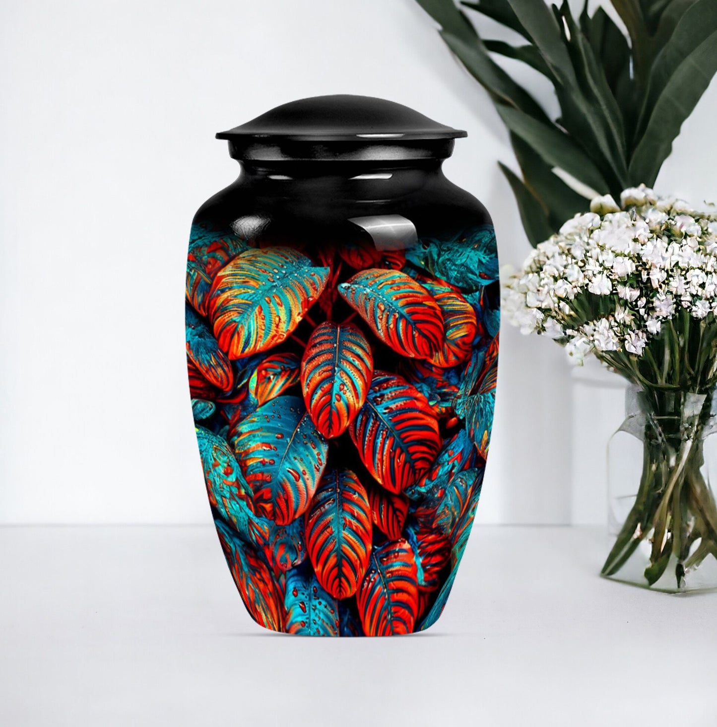 feather cremation urn.