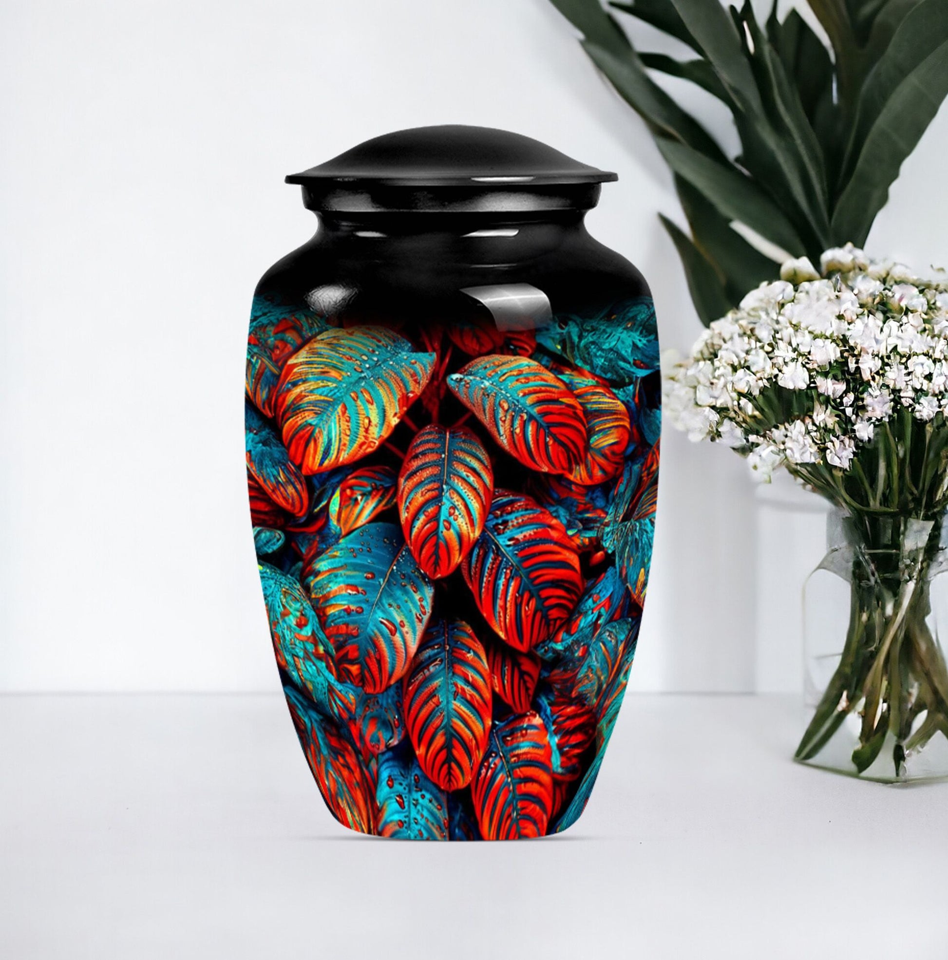feather cremation urn.