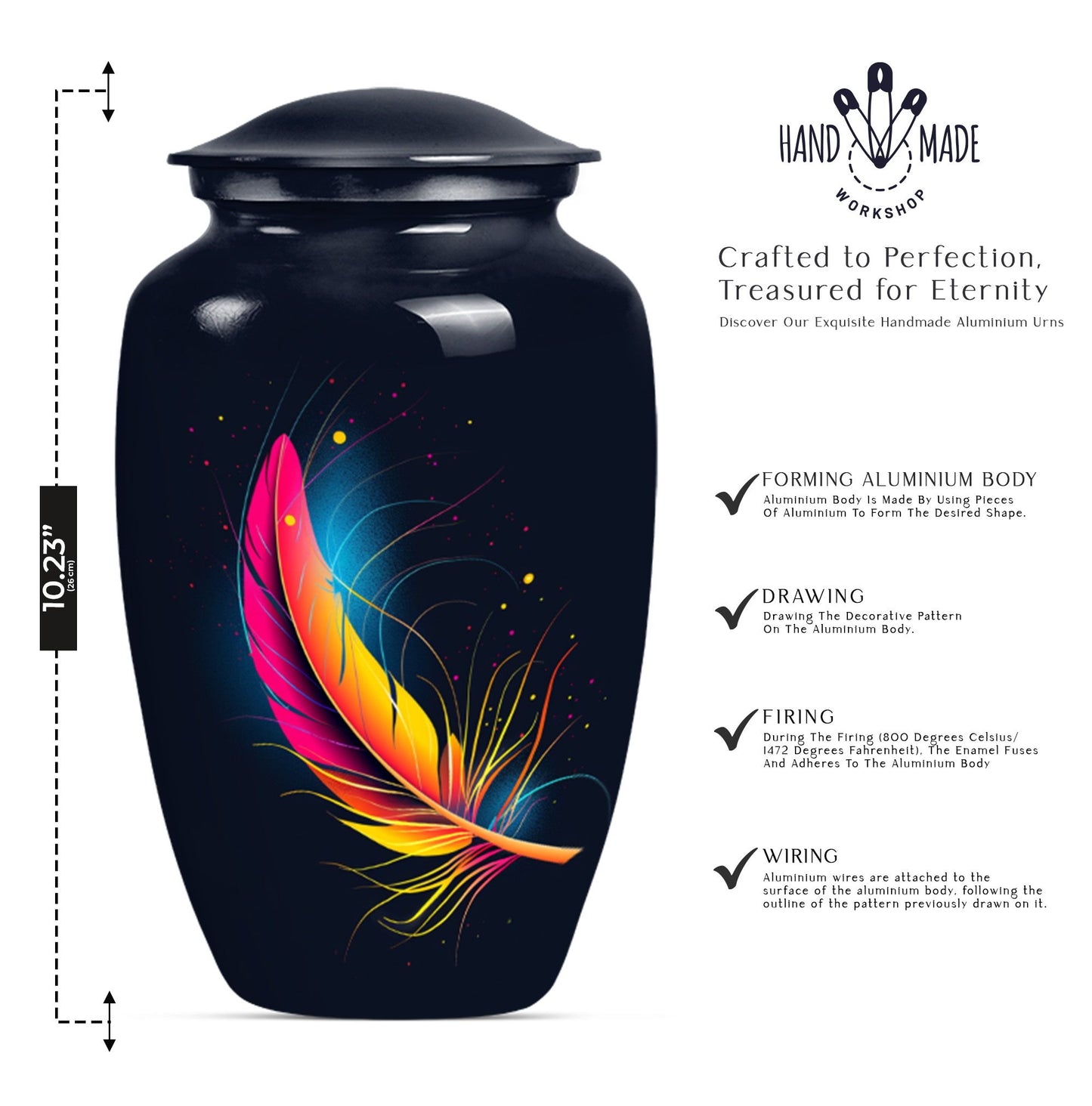 Classic, 10-inch feather urn 
